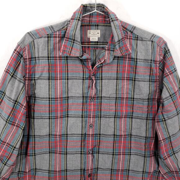 J Crew Shirt Mens Medium Gray Multi Plaid Long Sleeve Casual Comfort Button Down - Picture 2 of 6